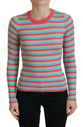Dolce & Gabbana Multicolor Crewneck Pullover Silk Sweater - IT42|M - Sweaters