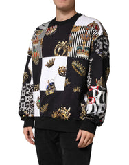 Dolce & Gabbana Multicolor Crown Print Sweatshirt Sweater - IT56 | XXL