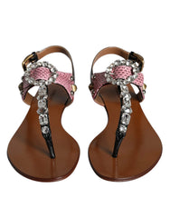 Dolce & Gabbana Multicolor Crystal Sandals Flip Flops Shoes - EU38.5/US8 - Sandals