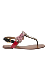 Dolce & Gabbana Multicolor Crystal Sandals Flip Flops Shoes - EU38/US7.5 - Sandals