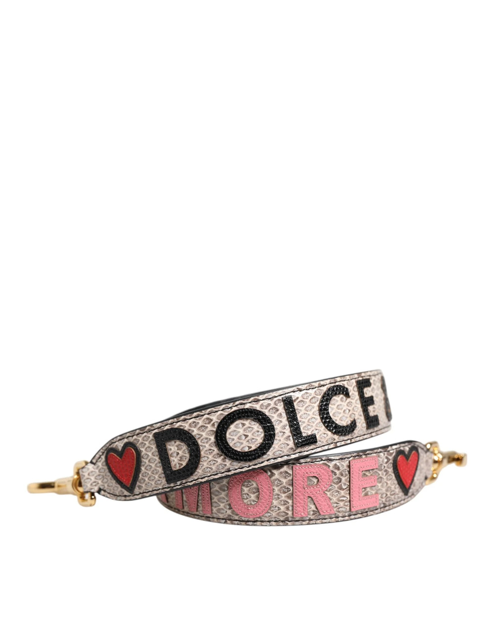 Dolce & Gabbana DG AMORE alça de ombro em couro de ayers multicolorido com ferragem em dourado e letras de logotipo.
