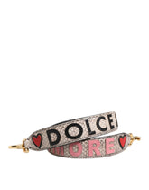 Dolce & Gabbana DG AMORE multicolor ayers lederen schouderband met goudkleurige hardware en logo lettering.