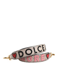 Dolce & Gabbana DG AMORE alça de ombro em couro de ayers multicolorido com ferragem em dourado e letras de logotipo.