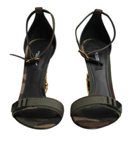Dolce & Gabbana Multicolor DG Logo Heels Camouflage Sandals Shoes - EU36/US5.5