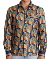 Dolce & Gabbana Multicolor DG Logo Silk Mens Top Shirt - Shirts