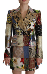 Dolce & Gabbana Multicolor Double-Breasted Patchwork Jacquard Blazer Jacket - Sport Jackets