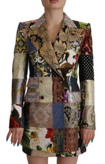 Dolce & Gabbana Multicolor Double-Breasted Patchwork Jacquard Blazer Jacket - Sport Jackets