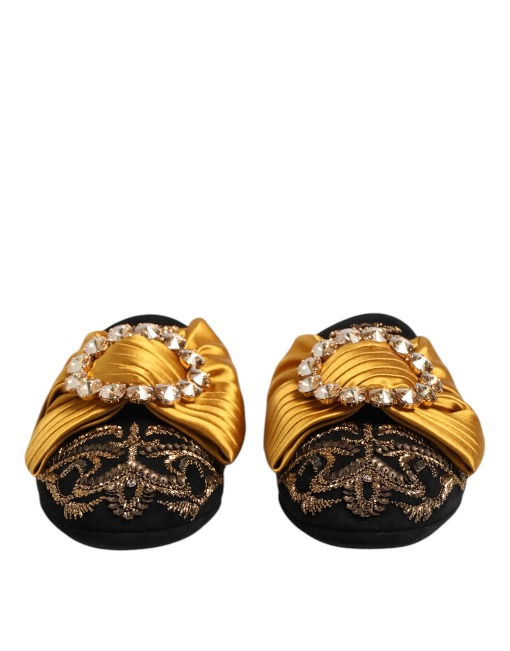 Dolce & Gabbana Multicolor Embellished Flat Sandals Shoes - EU44/US13.5