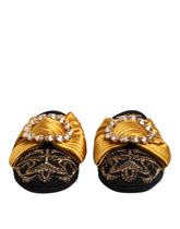 Dolce & Gabbana Multicolor Embellished Flat Sandals Shoes - EU44/US13.5