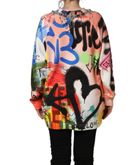 Dolce & Gabbana Multicolor Embellished Graffiti Sweatshirt - IT44 | L