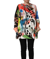 Dolce & Gabbana Multicolor Embellished Graffiti Sweatshirt - IT44 | L