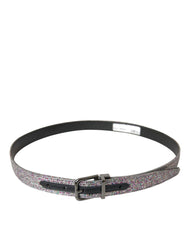 Dolce & Gabbana Multicolor Embellished Silver Metal Buckle Belt - 90 cm / 36 Inches - Belts