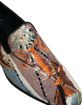 Dolce & Gabbana Multicolor Embroidered Sequin Loafers Shoes - EU43/US10
