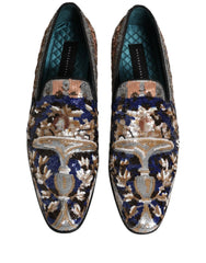 Dolce & Gabbana Multicolor Embroidered Sequin Loafers Shoes - EU43/US10