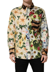 Dolce & Gabbana Camisa con Cuello Estampada Floral Multicolor y Animal
