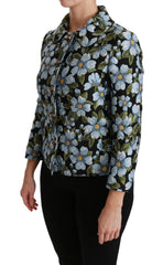 Dolce & Gabbana Multicolor Floral Blazer Coat Polyester Jacket - IT40|S - Sport Jackets