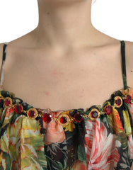 Dolce & Gabbana Multicolor Floral Chiffon Tiered Maxi Dress - IT40|S - Dresses