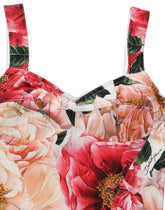 Dolce & Gabbana Multicolor Floral Cropped Bustier Tank Top - IT36|XXS