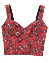 Dolce & Gabbana Multicolor Floral Cropped Bustier Tank Top - IT40|S
