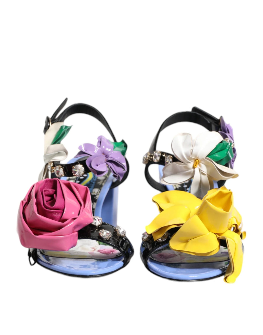 Dolce & Gabbana Multicolor Floral Crystal KEIRA Sandals Shoes - EU35.5/US5
