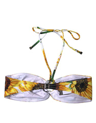 Dolce & Gabbana Multicolor Floral Halter Beachwear Bikini Top Swimwear - IT1 | XS - Swimwear Tops