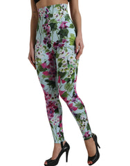Dolce & Gabbana Multicolor Floral High Waist Leggings Pants - IT40|S - Leggings
