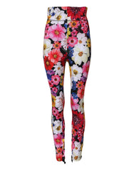 Dolce & Gabbana Multicolor Floral High Waist Leggings Pants - IT40|S - Leggings