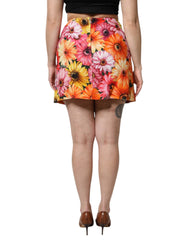 Dolce & Gabbana Multicolor Floral High Waist Mini Skirt - Skirts