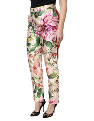 Dolce & Gabbana Multicolor Floral High Waist Straight Pants - Trousers