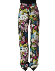Dolce & Gabbana Multicolor Floral High Waist Wide Leg Pants - IT40|S