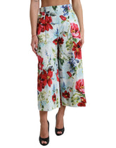 Dolce & Gabbana Multicolor Floral High Waist Wide Leg Pants - IT42|M - Trousers