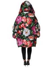 Dolce & Gabbana Multicolor Floral Hooded Puffer Coat Jacket - 52 - Puffer Jackets