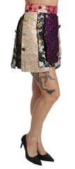 Dolce & Gabbana Multicolor Floral Jacquard Crystal Skirt - IT44|L - Skirts