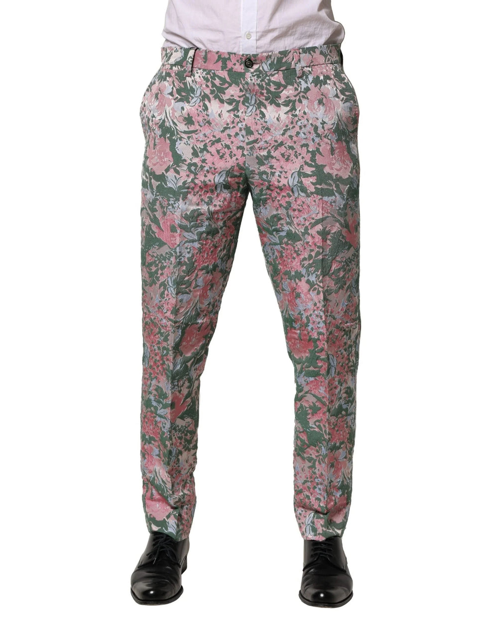 Dolce & Gabbana Multicolor Floral Jacquard Pants - Trousers