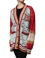Dolce & Gabbana Multicolor Floral Lace Cardigan Sweater - Cardigans
