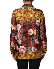 Dolce & Gabbana Multicolor Floral Long Sleeves Button Down Shirt Top - IT40|S