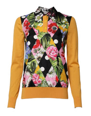 Dolce & Gabbana Multicolor Floral Long Sleeves Polo Top - IT36|XXS - Polos