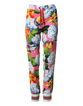 Dolce & Gabbana Multicolor Floral Mid Waist Jogger Pants - IT36|XXS