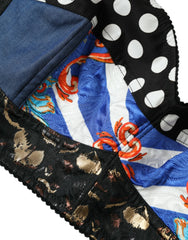 Dolce & Gabbana Multicolor Floral Patchwork Bustier Crop Top - IT46|XL - Crop Tops