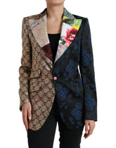 Dolce & Gabbana Multicolor Floral Patchwork Jacquard Jacket - IT40|S - Sport Jackets