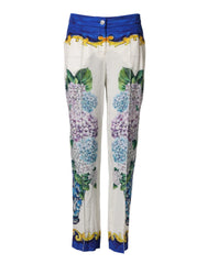 Dolce & Gabbana Multicolor Floral Pattern Straight Leg Pants - IT40|S