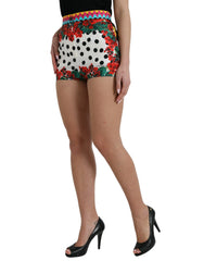 Dolce & Gabbana Multicolor Floral Polka Dot Hot Pants Shorts - Short Trousers