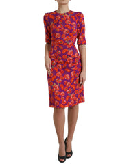 Dolce & Gabbana Multicolor Floral Poppy Print Sheath Dress - Dresses