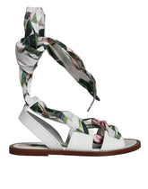 Dolce & Gabbana Multicolor Floral Print Ankle Wrap Sandals Shoes - EU36/US6 - Sandals