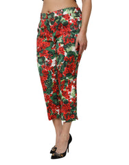 Dolce & Gabbana Multicolor Floral Print Cropped Pants - IT44 | L - Trousers