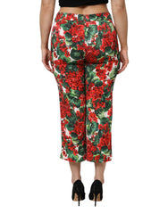 Dolce & Gabbana Multicolor Floral Print Cropped Pants - IT44 | L - Trousers
