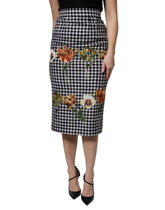 Dolce & Gabbana Multicolor Floral Print High Waist Pencil Cut Skirt - Skirts