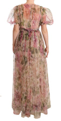 Dolce & Gabbana Multicolor Floral Print Long Maxi Gown Dress - Dresses