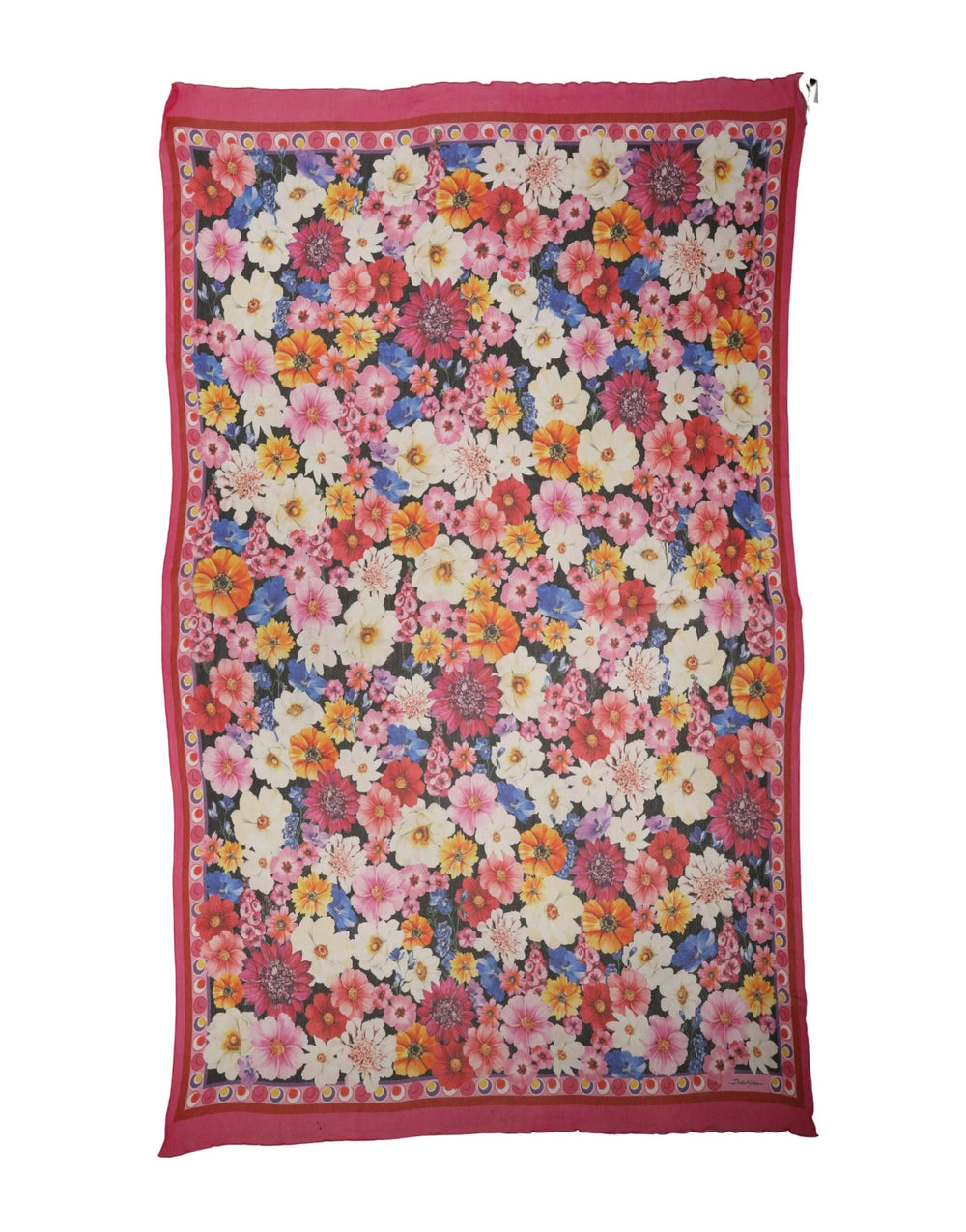 Dolce & Gabbana Multicolor Floral Print Shawl Stole 200cm x 120cm Scarf