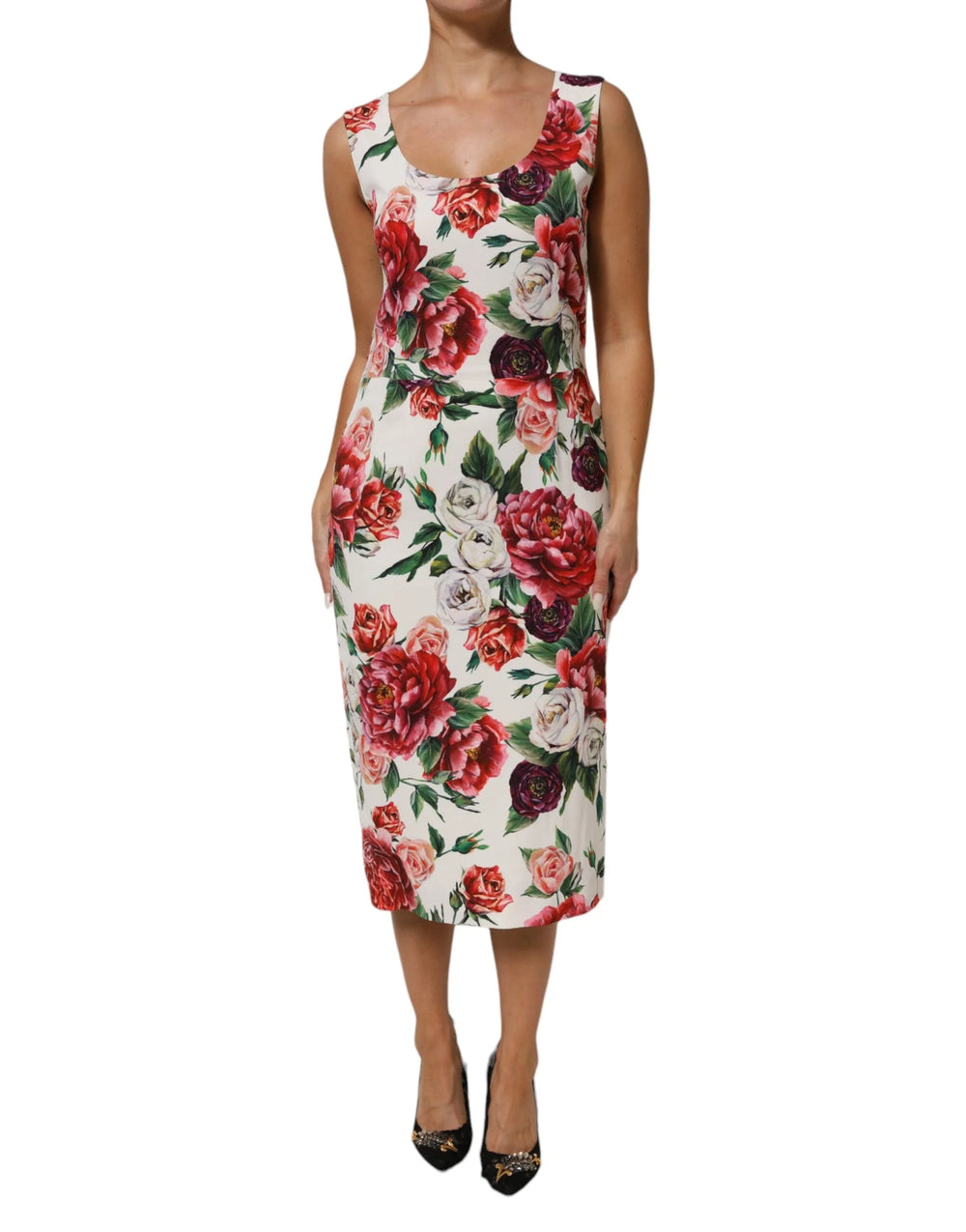 Dolce & Gabbana Multicolor Floral Print Viscose Sheath Dress - Dresses